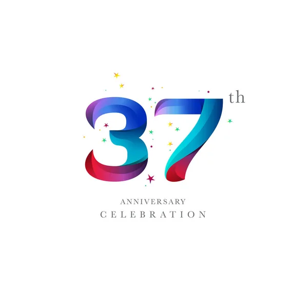 周年記念ロゴ デザイン アイコン ベクトル テンプレート — ストックベクタ