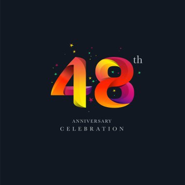 48 yıldönümü Logo tasarımı, sayı 48 simge vektör şablonu