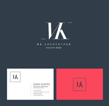 Joint Mk Letters Logo, Business Card Template, Vector clipart