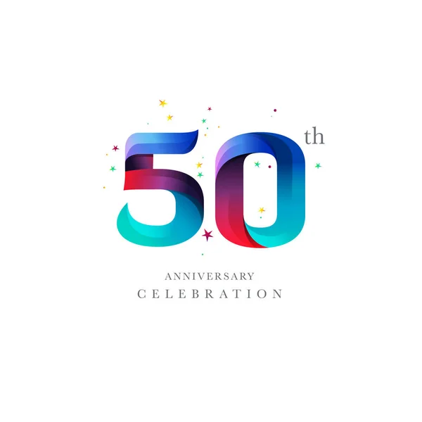 50Th Anniversary Logo Design Number Icon Vector Template — Stock Vector