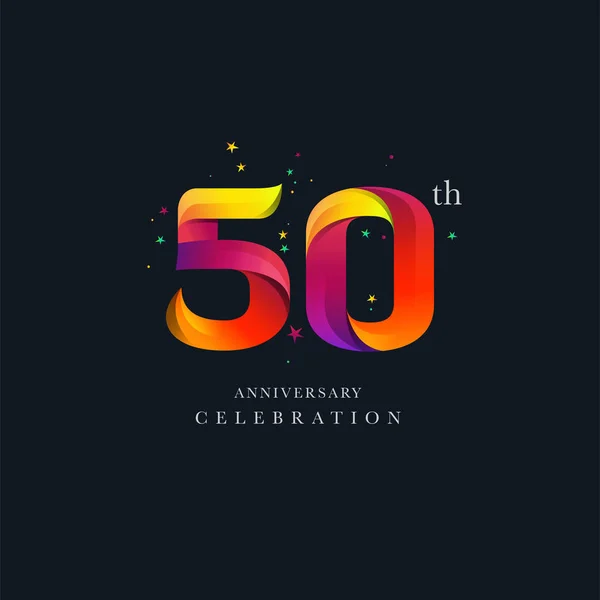 Diseño Logo Del 50º Aniversario Número Plantilla Vector Icono — Archivo Imágenes Vectoriales
