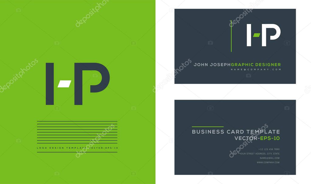 Joint Hp Letters Logo, Business Card Template, Vector