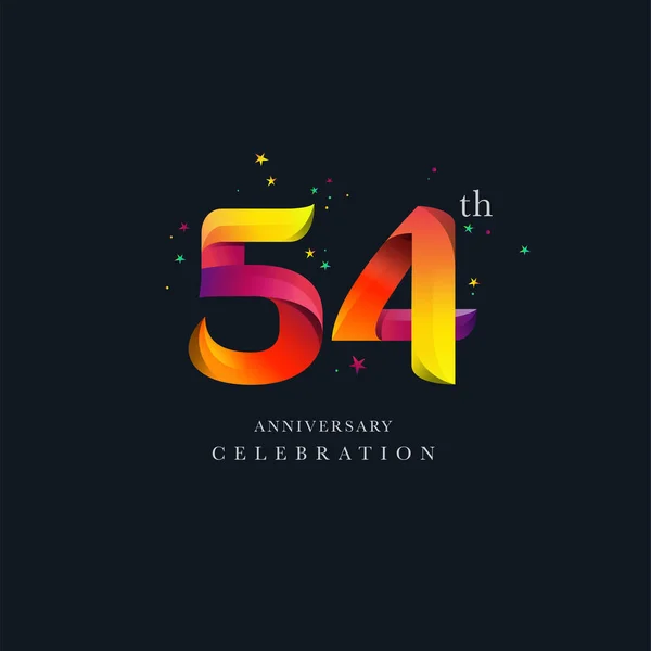 Conception Logo 54E Anniversaire Modèle Vectoriel Icône Numéro — Image vectorielle