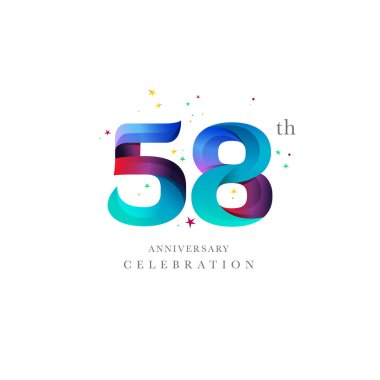 58 yıldönümü Logo tasarımı, sayı 58 simge vektör şablonu