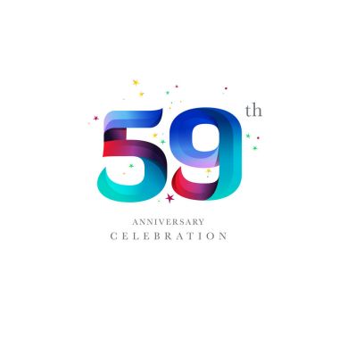 59 yıldönümü Logo tasarımı, sayı 59 simge vektör şablonu