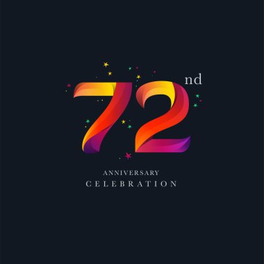 72th yıldönümü Logo tasarımı, 72 numaralı simge vektör şablonu