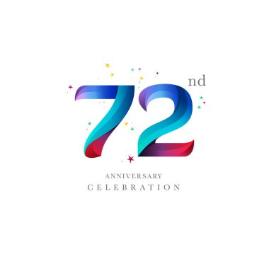 72th yıldönümü Logo tasarımı, 72 numaralı simge vektör şablonu