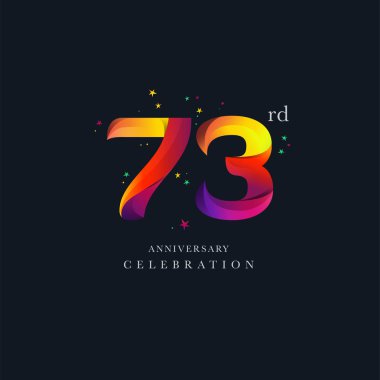 73th yıldönümü Logo tasarımı, sayı 73 simge vektör şablonu