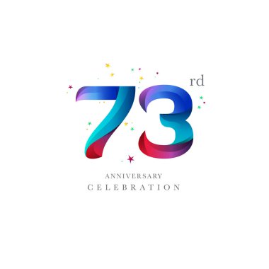 73th yıldönümü Logo tasarımı, sayı 73 simge vektör şablonu