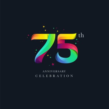 75 yıl dönümü Logo tasarımı, sayı 75 simge vektör şablonu