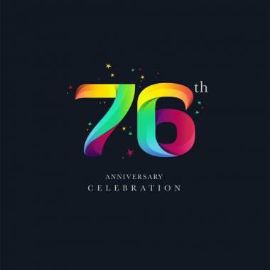 76 yıldönümü Logo tasarımı, sayı 76 simge vektör şablonu