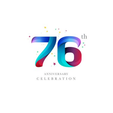 76 yıldönümü Logo tasarımı, sayı 76 simge vektör şablonu