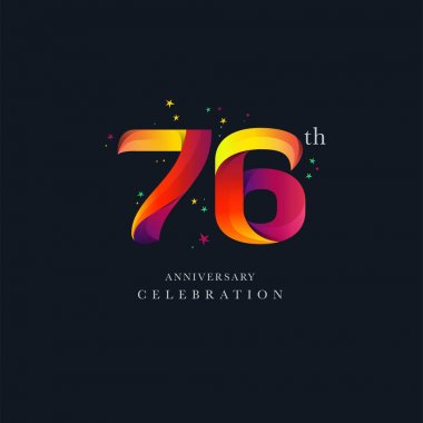 76 yıldönümü Logo tasarımı, sayı 76 simge vektör şablonu