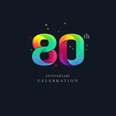 80th Anniversary Logo Design, Number 80 Icon Vector Template clipart