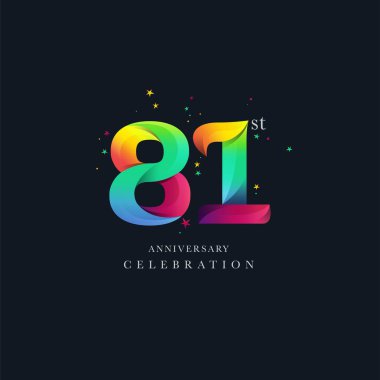 81th yıldönümü Logo tasarımı, sayısı 81 simge vektör şablonu