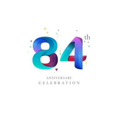 84 yıldönümü Logo tasarımı, sayı 84 simge vektör şablonu