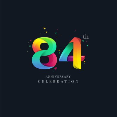84 yıldönümü Logo tasarımı, sayı 84 simge vektör şablonu