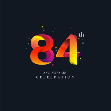 84 yıldönümü Logo tasarımı, sayı 84 simge vektör şablonu