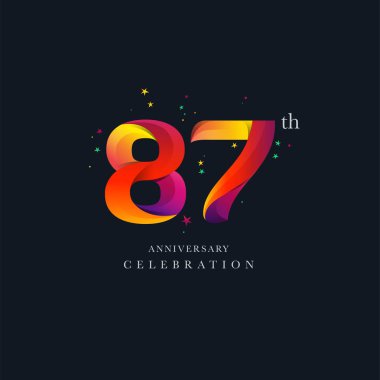 87 yıldönümü Logo tasarımı, 87 numarayı simge vektör şablonu