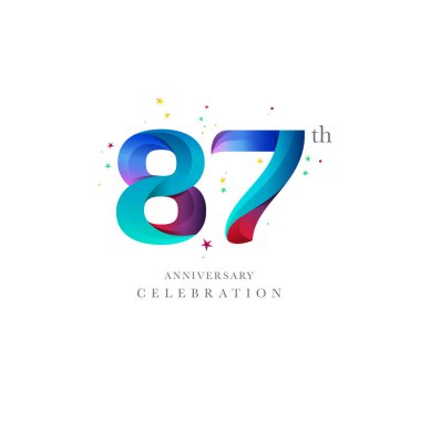 87 yıldönümü Logo tasarımı, 87 numarayı simge vektör şablonu