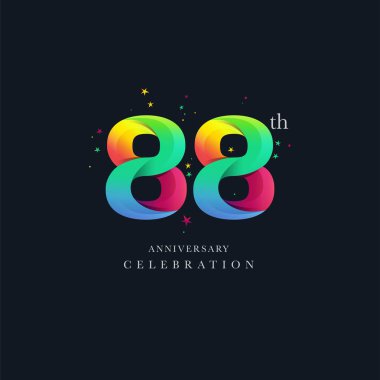 88 yıl dönümü Logo tasarımı, sayı 88 simge vektör şablonu