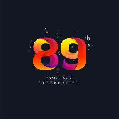 89 yıldönümü Logo tasarımı, 89 numaralı simge vektör şablonu
