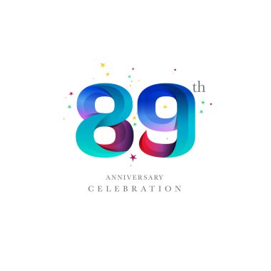 89 yıldönümü Logo tasarımı, 89 numaralı simge vektör şablonu
