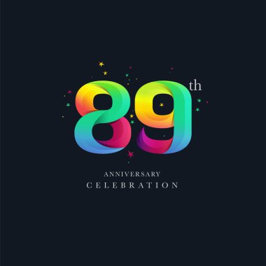 89 yıldönümü Logo tasarımı, 89 numaralı simge vektör şablonu