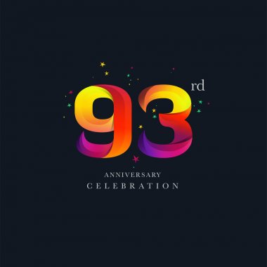 93th yıldönümü Logo tasarımı, sayı 93 simge vektör şablonu