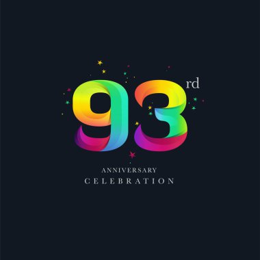 93th yıldönümü Logo tasarımı, sayı 93 simge vektör şablonu