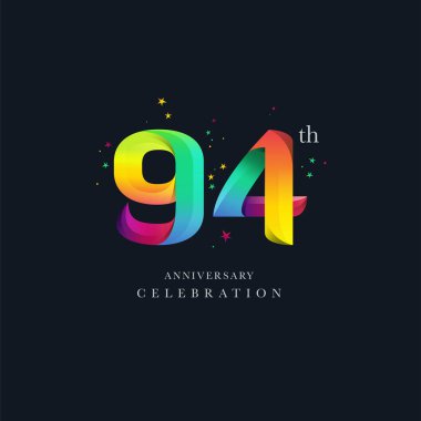 94 yıldönümü Logo tasarımı, sayı 94 simge vektör şablonu