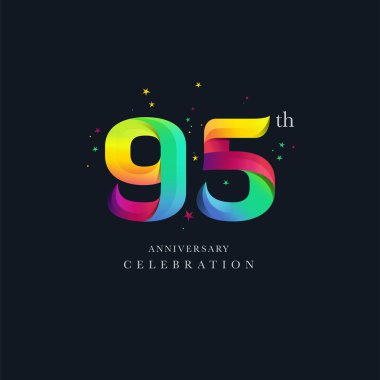 95 yıldönümü Logo tasarımı, sayı 95 simge vektör şablonu