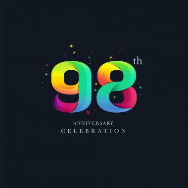 98 yıldönümü Logo tasarımı, sayı 98 simge vektör şablonu