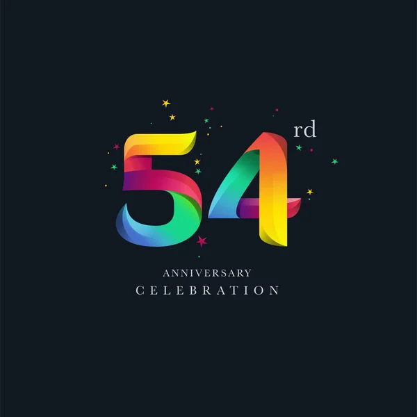 Conception Logo 54E Anniversaire Modèle Vectoriel Icône Numéro — Image vectorielle