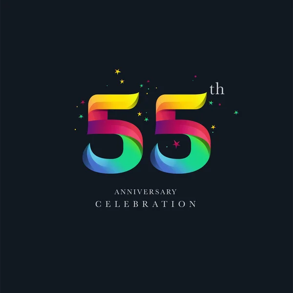 55Th Anniversary Logo Design Number Icon Vector Template — Stock Vector