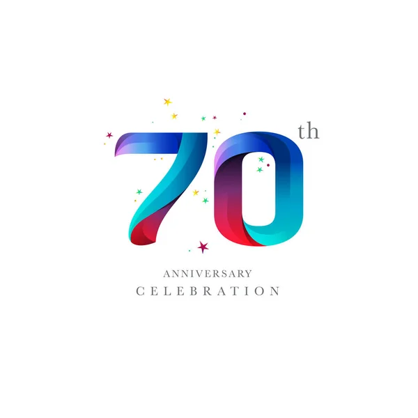 70Η Επέτειος Λογότυπο Του Σχεδιασμού Στον Αριθμό Πρότυπο Διάνυσμα Εικονιδίων — Διανυσματικό Αρχείο