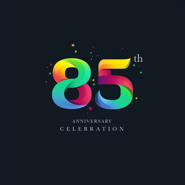 85E Verjaardag Logo Design Vector Pictogrammalplaatje Nummer — Stockvector