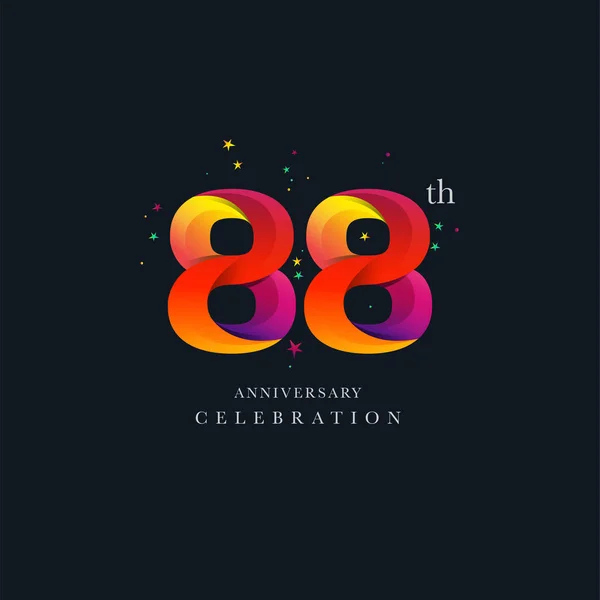 Diseño Logo Del 88º Aniversario Número Plantilla Vector Icono — Vector de stock