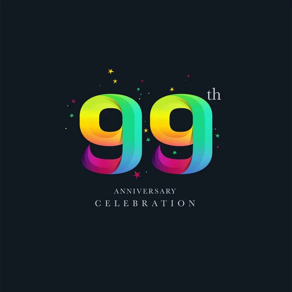 99Η Επέτειος Λογότυπο Του Σχεδιασμού Αριθμό Εικονίδιο Διάνυσμα Πρότυπο — Διανυσματικό Αρχείο
