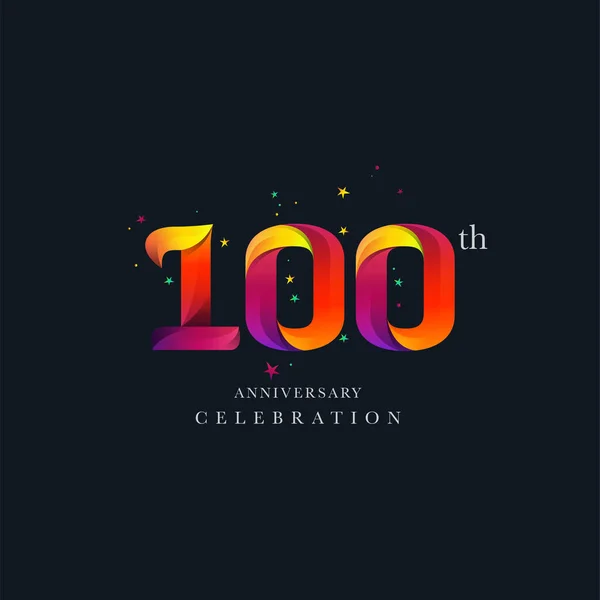 Дизайн Логотипа 100 Летия Векторный Шаблон Номером 100 — стоковый вектор