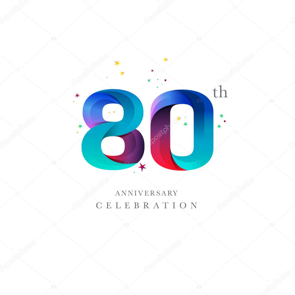 80th Anniversary Logo Design, Number 80 Icon Vector Template