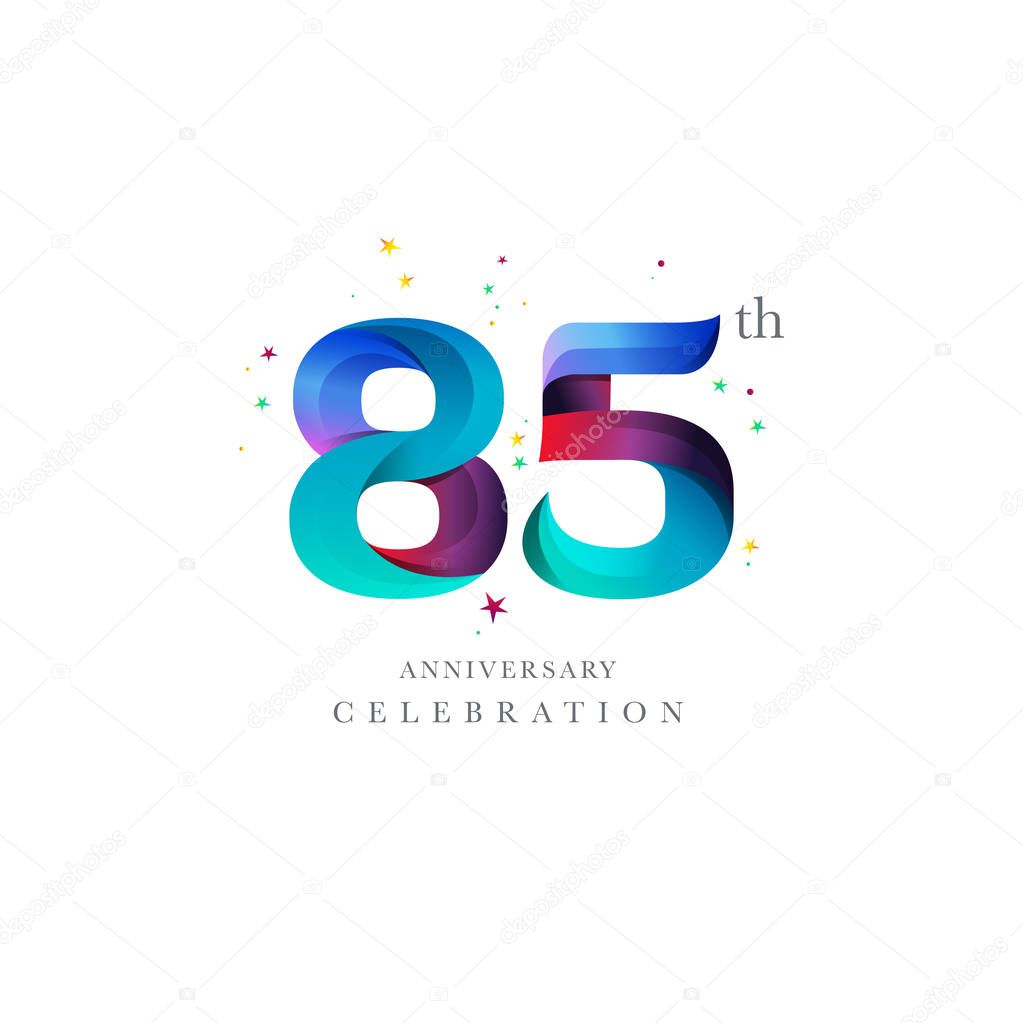 85th Anniversary Logo Design, Number 85 Icon Vector Template