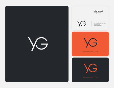 YG ortak yuvarlak harfler illüstrasyon vektör 