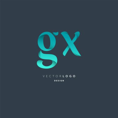 ortak Gx harfler illüstrasyon vektör 