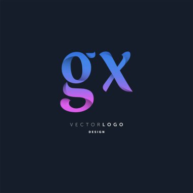 ortak Gx harfler illüstrasyon vektör 