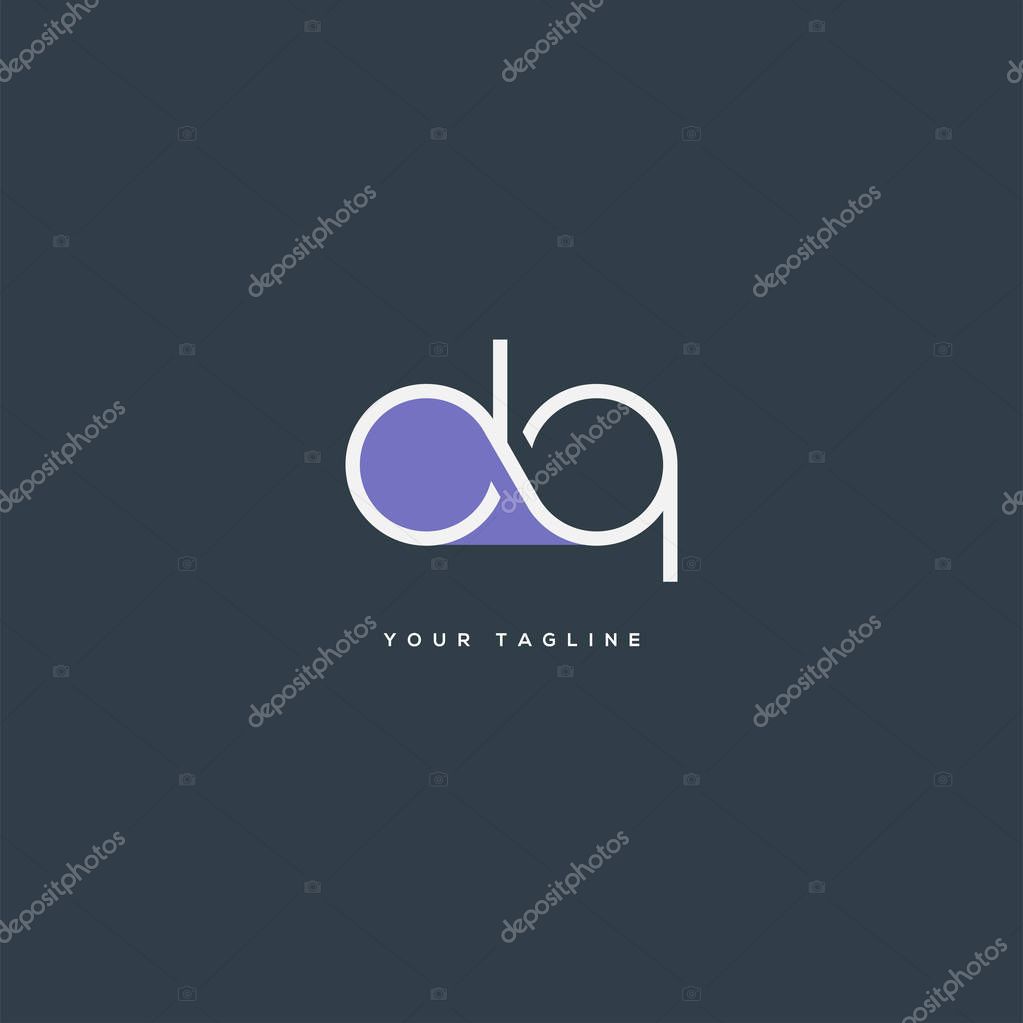 Logo joint Dq for Business Card Template, Vector