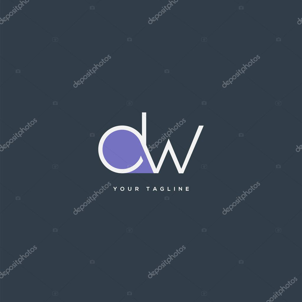 Logo joint Dw for Business Card Template, Vector