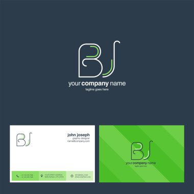 logo ortak Bj kartvizit şablon olarak vektör
