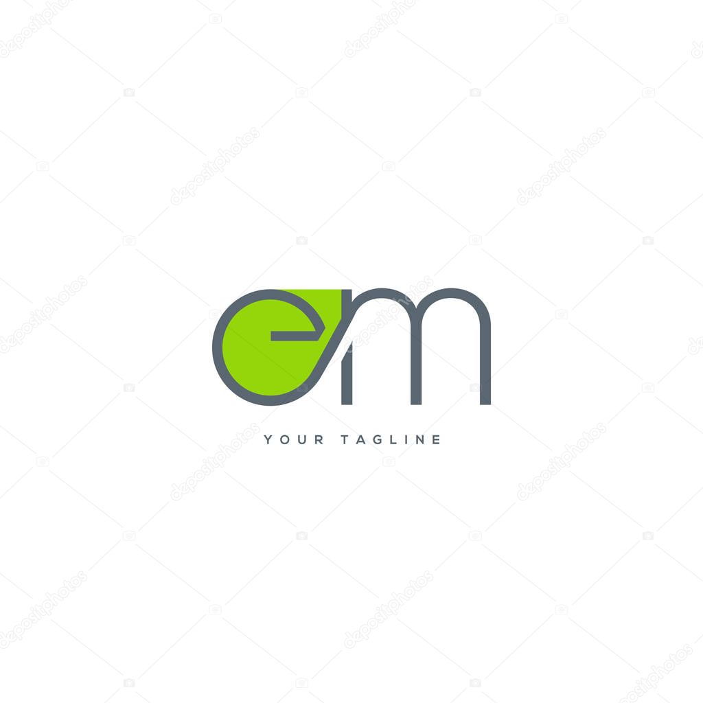 Logo joint Em for Business Card Template, Vector