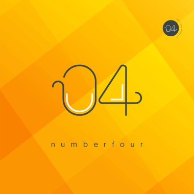 basamaklı sayı 04 logo simge, geometrik kurumsal kimlik, vektör çizim